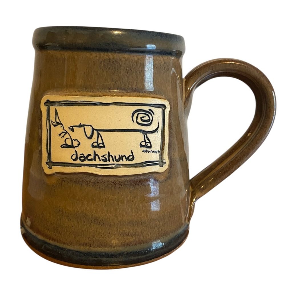 Deneen Pottery Dachshund 12 Oz Mug, Cup. Mike McCartney 1990’s EUC Collectible